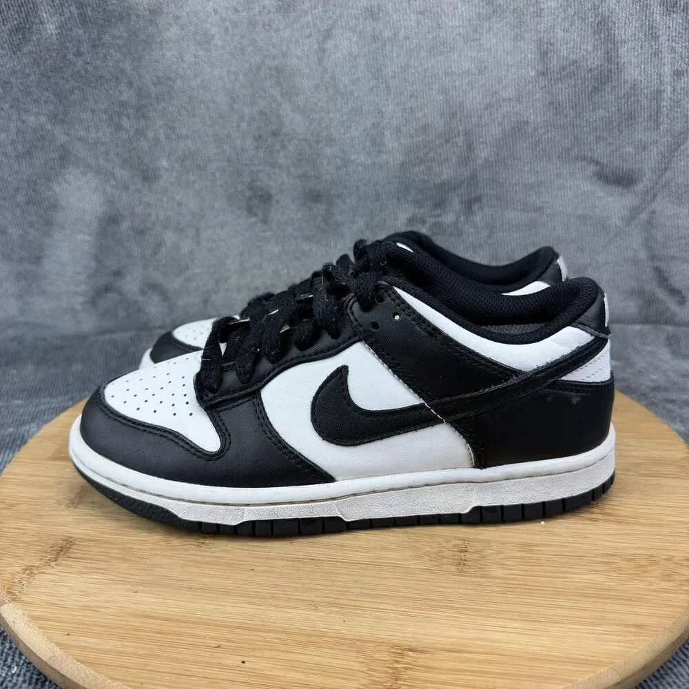 Nike Dunk Low Shoes Boys Size 4Y Black White Basketball Sneakers CW1590-100